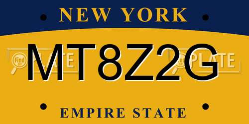MT8Z2G New York License Plate