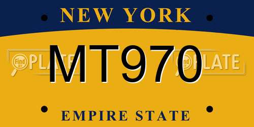 MT970 New York License Plate