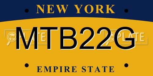 MTB22G New York License Plate