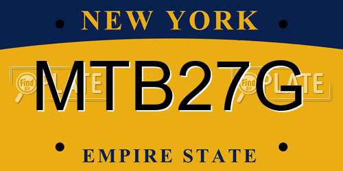 MTB27G New York License Plate