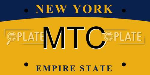 MTC New York License Plate