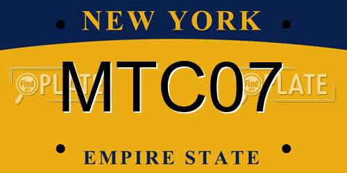 MTC07 New York License Plate