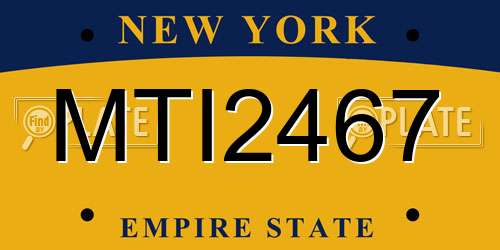MTI2467 New York License Plate