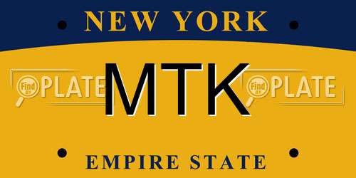 MTK New York License Plate