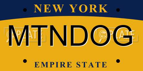 MTNDOG New York License Plate