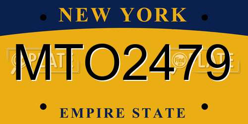 MTO2479 New York License Plate
