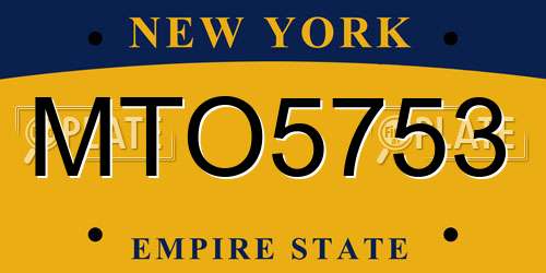 MTO5753 New York License Plate