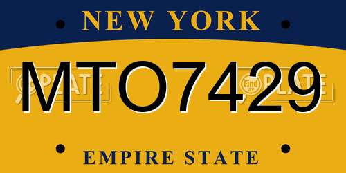 MTO7429 New York License Plate