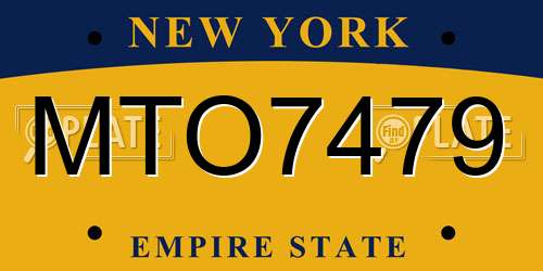 MTO7479 New York License Plate