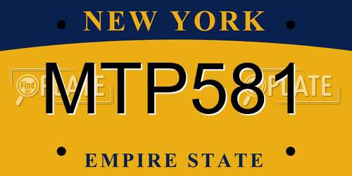 MTP581 New York License Plate
