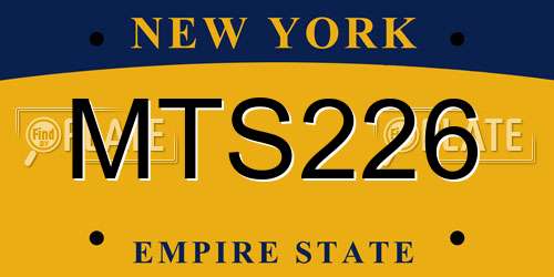 MTS226 New York License Plate