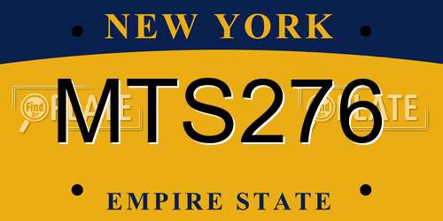 MTS276 New York License Plate