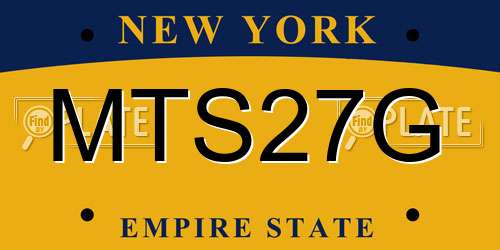 MTS27G New York License Plate