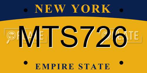 MTS726 New York License Plate