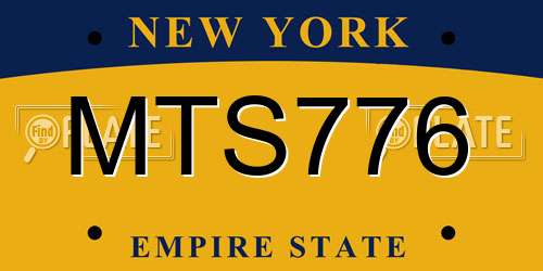 MTS776 New York License Plate