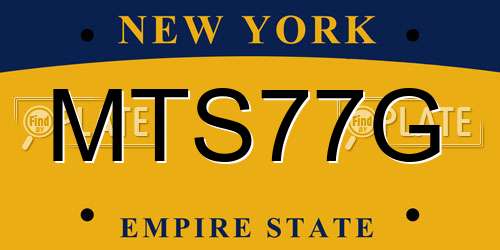 MTS77G New York License Plate