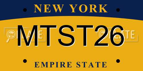 MTST26 New York License Plate