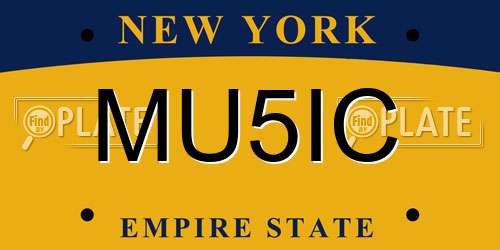MU5IC New York License Plate