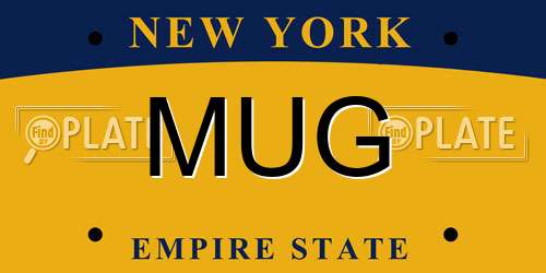 MUG New York License Plate
