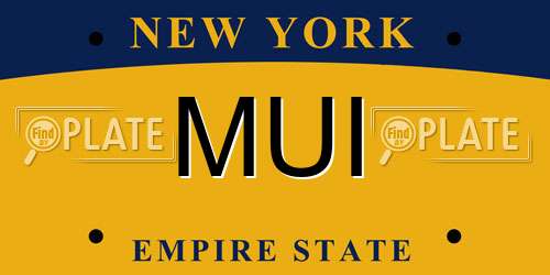 MUI New York License Plate