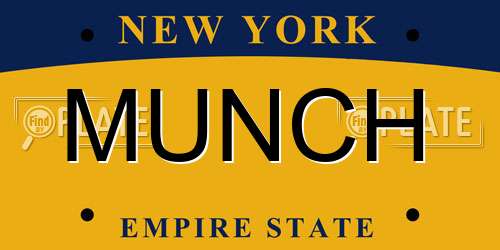 MUNCH New York License Plate