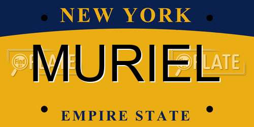 MURIEL New York License Plate