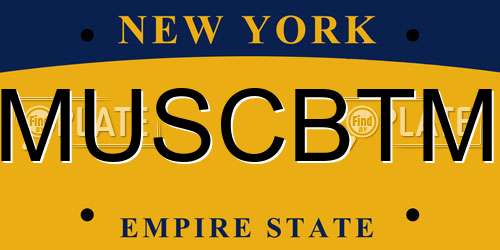 MUSCBTM New York License Plate