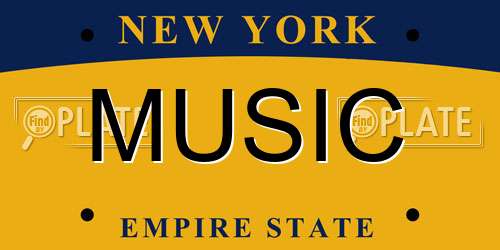 MUSIC New York License Plate