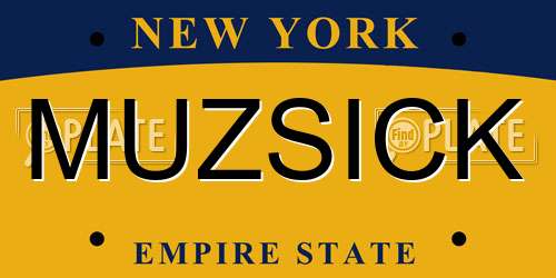 MUZSICK New York License Plate