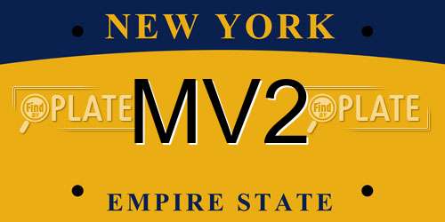 MV2 New York License Plate