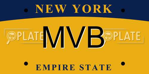 MVB New York License Plate