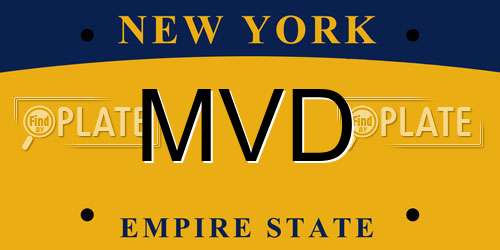 MVD New York License Plate