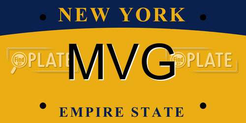 MVG New York License Plate