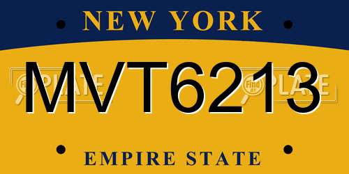 MVT6213 New York License Plate