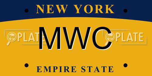 MWC New York License Plate