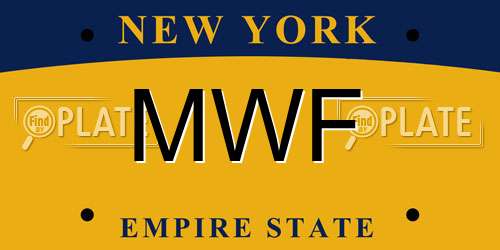 MWF New York License Plate