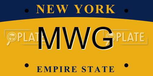 MWG New York License Plate