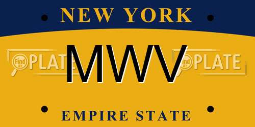 MWV New York License Plate