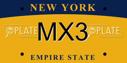 MX3 New York License Plate