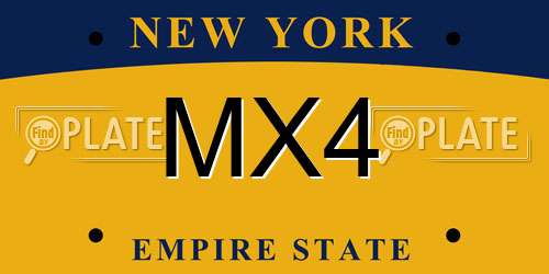 MX4 New York License Plate