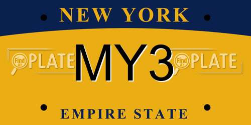 MY3 New York License Plate
