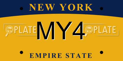 MY4 New York License Plate