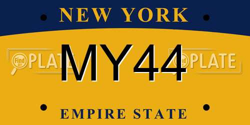 MY44 New York License Plate