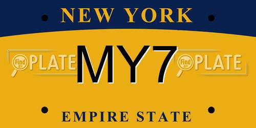 MY7 New York License Plate