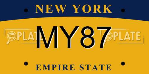 MY87 New York License Plate