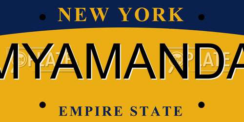 MYAMANDA New York License Plate