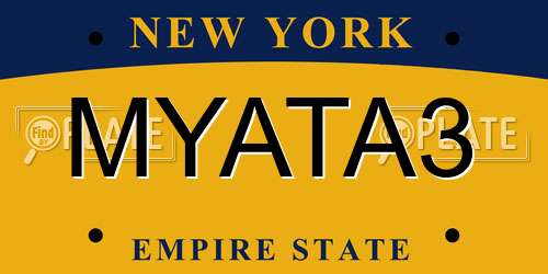 MYATA3 New York License Plate