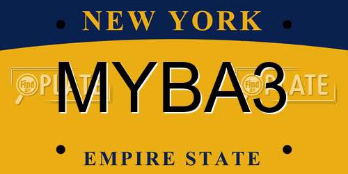 MYBA3 New York License Plate