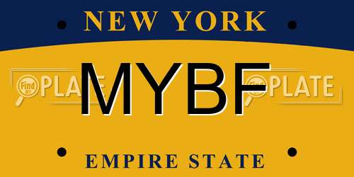 MYBF New York License Plate