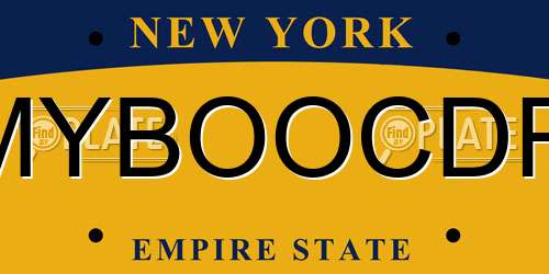 MYBOOCDR New York License Plate